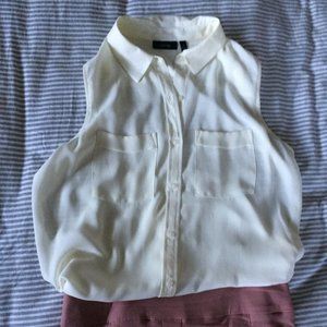 Sheer collared tank top